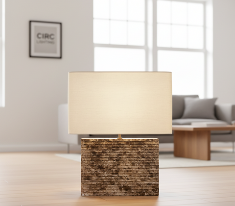 Tallado Emperador Wide Rectangular Table Lamp