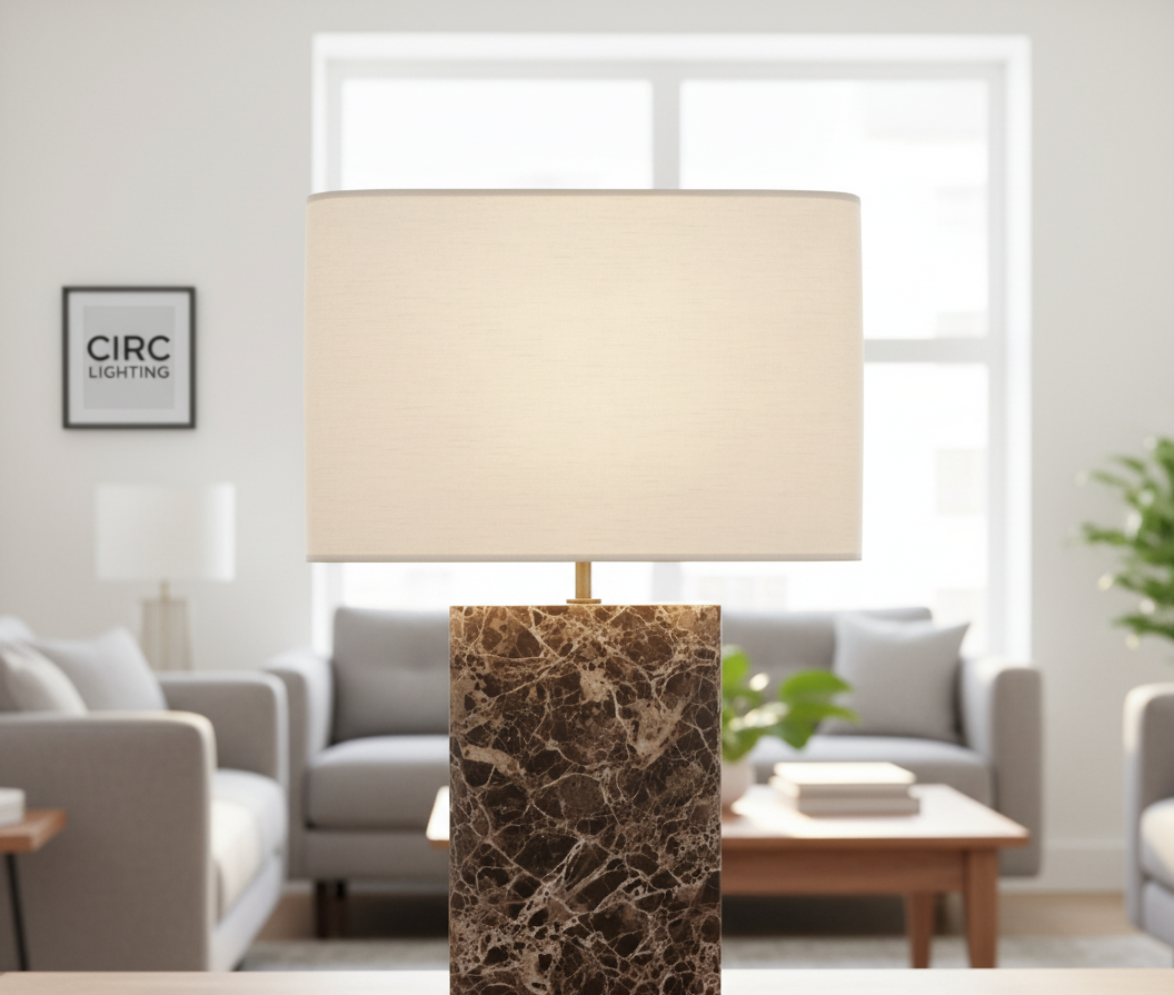 Tallado Emperador Rectangular Table Lamp