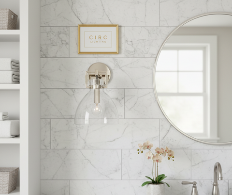 Machinist Glass Cloche Sconce 8"