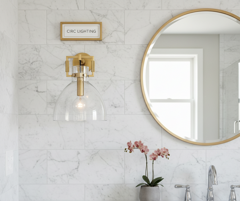 Machinist Glass Cloche Sconce 10"