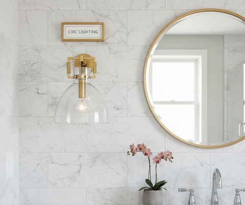 Machinist Glass Cloche Sconce 10"