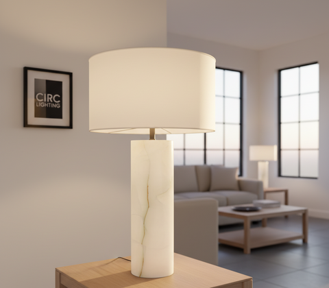 Sarezzo Stone Cylindrical Table Lamp
