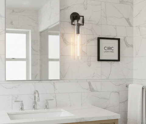 Machinist Glass Cylinder Sconce 16"