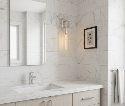 Machinist Glass Cylinder Sconce 16"