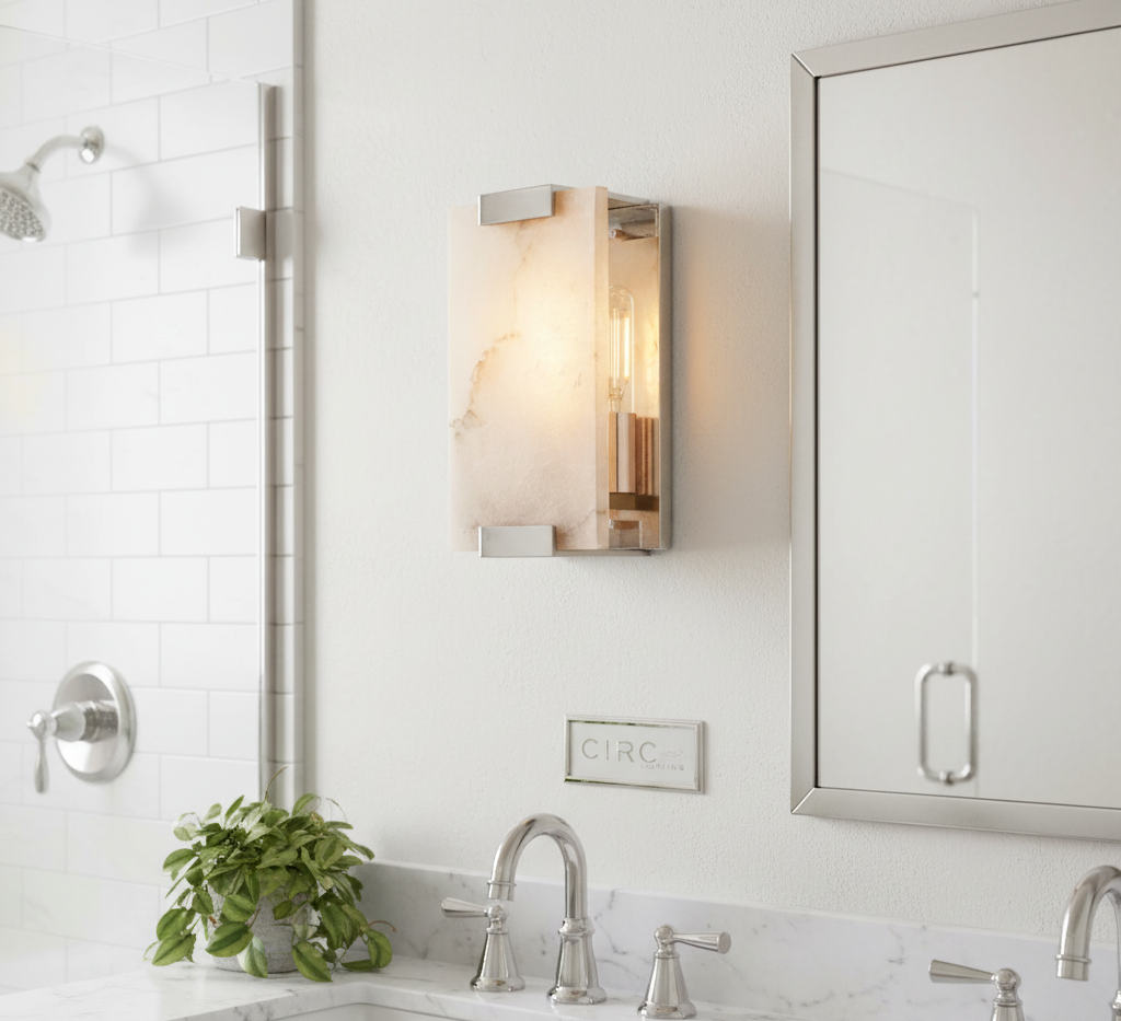 Hand-Carved Alabaster Sconce