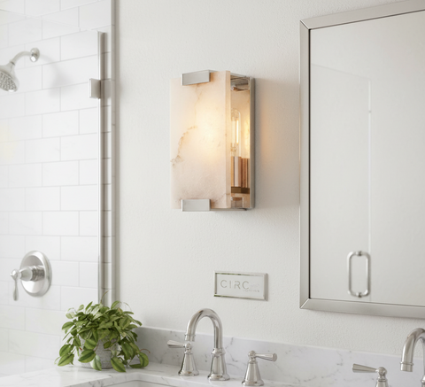 Hand-Carved Alabaster Sconce