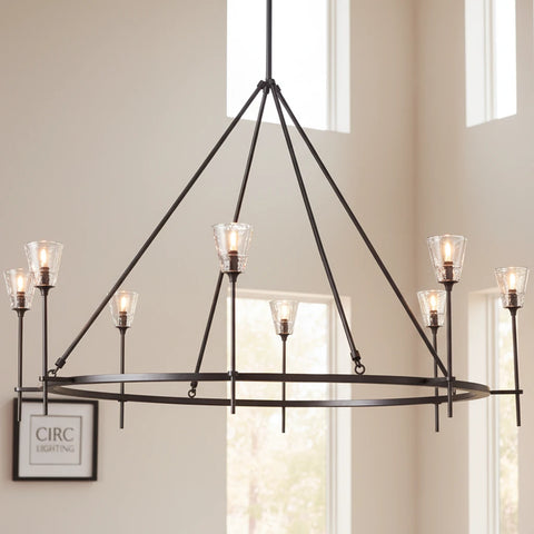 Torche De Verre Round Chandelier 58"