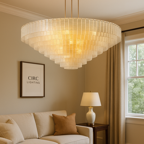 Sirene Clear Glass Round Chandelier 65"