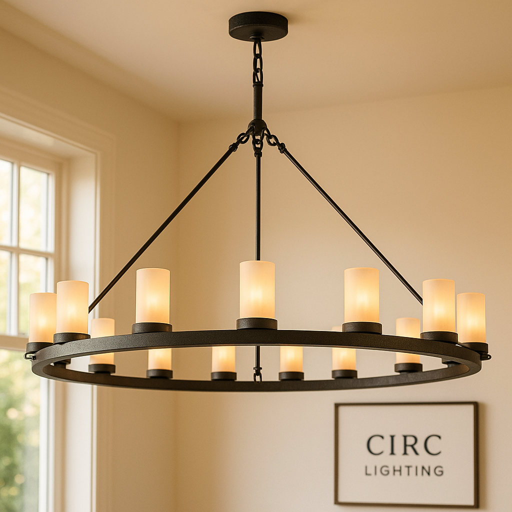 Ondra Round Milk Glass Chandelier 48"