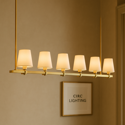 Pauillac Fabric Shade Linear Chandelier 49"