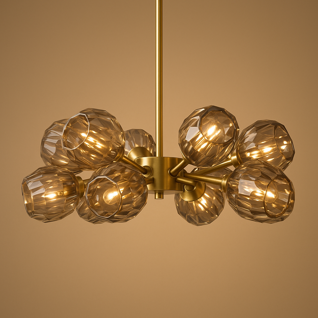 Boule De Cristal Smoke Glass Round Chandelier 24"