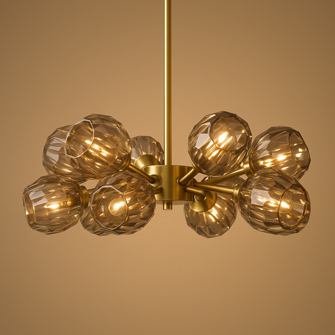 Boule De Cristal Smoke Glass Round Chandelier 24"