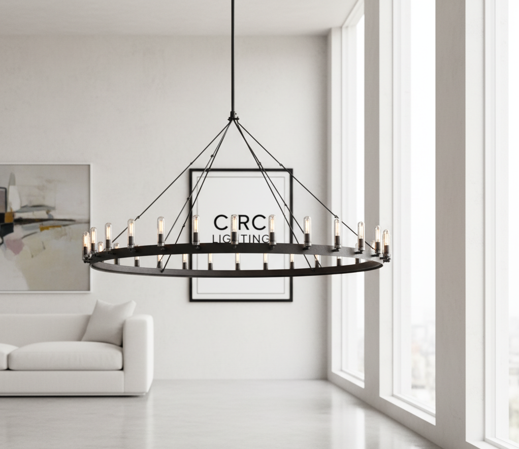 Camino Round Outdoor Chandelier 63"