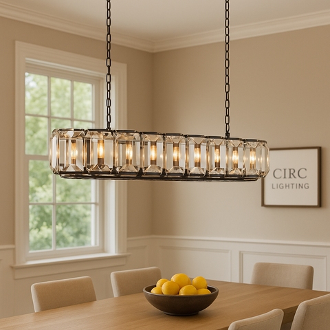 Harlow Crystal Rectangular Chandelier 62"