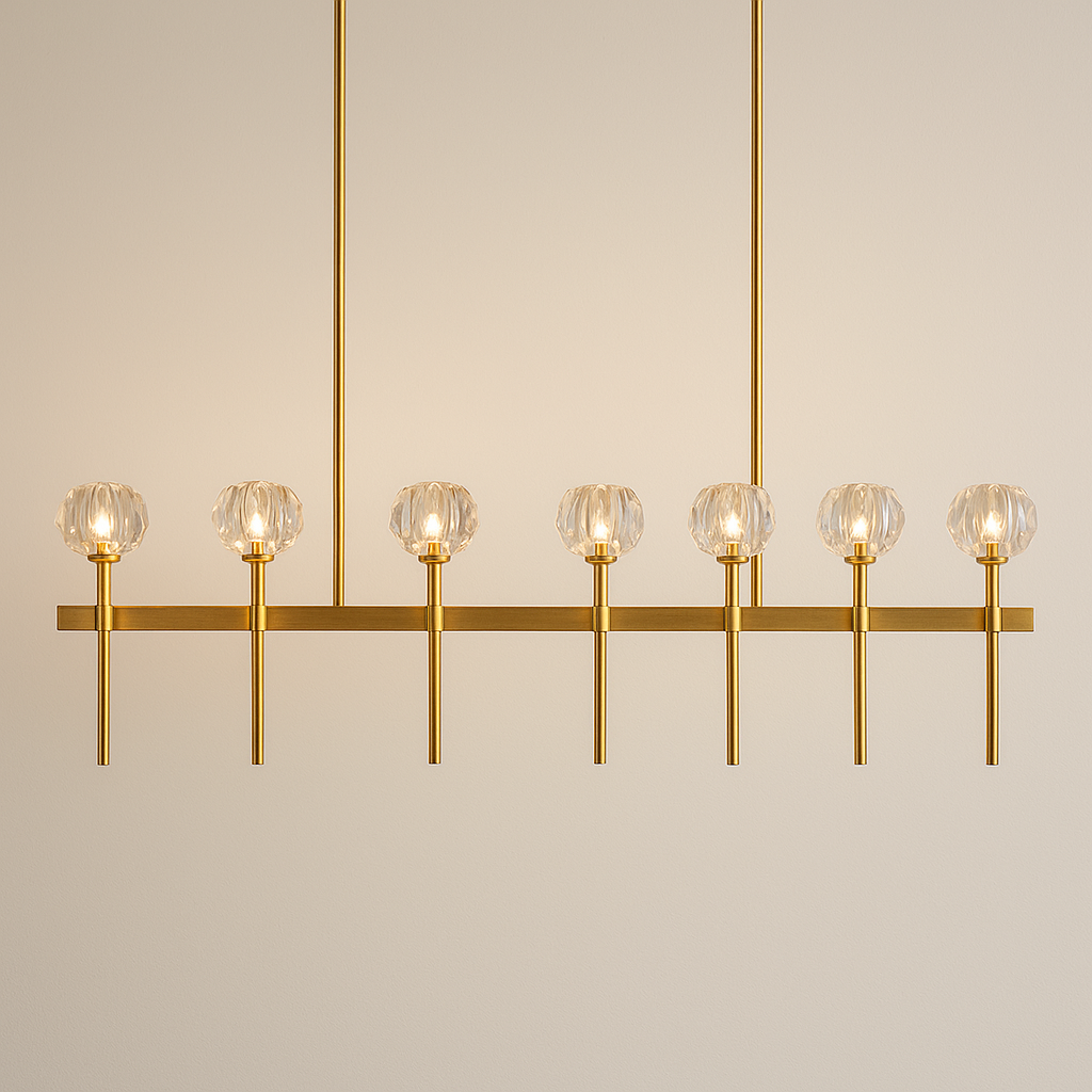 Boule De Cristal Clear Glass Double Linear Chandelier 60"