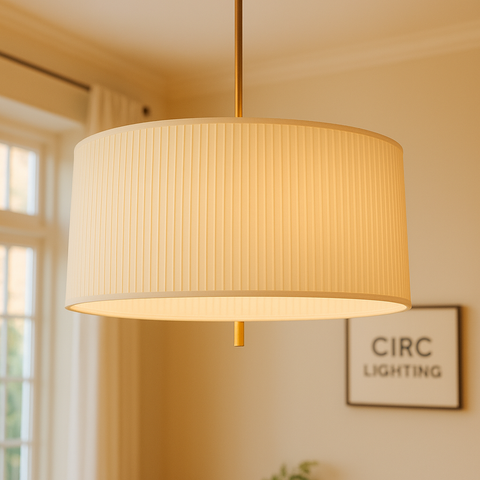 Reed Pleated Drum Pendant