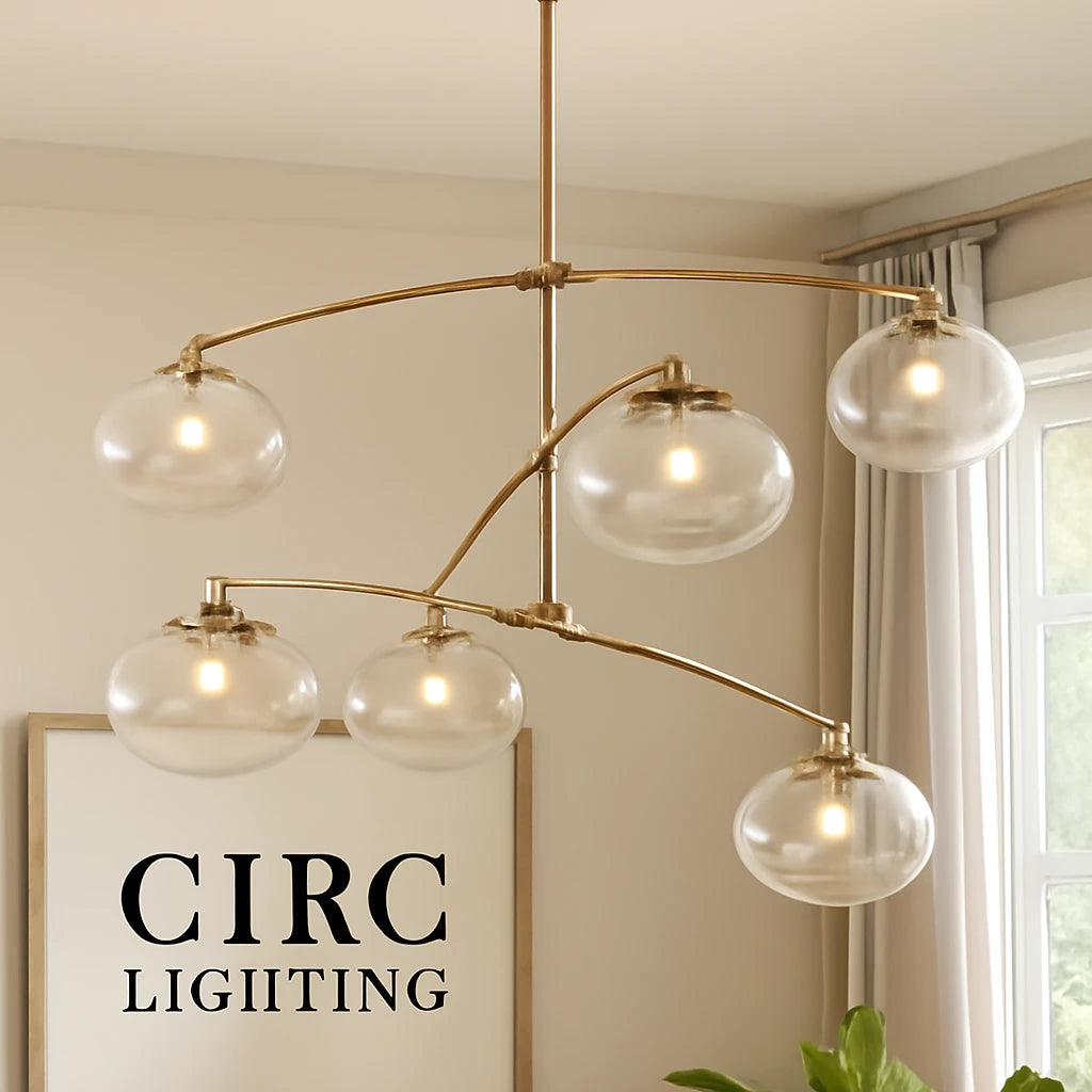 Cabrette Clear Glass Mobile Round Chandelier