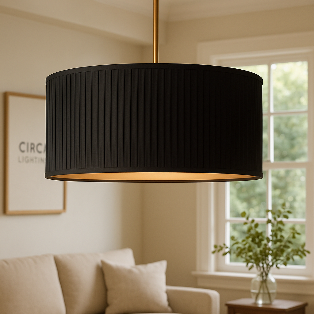 Reed Pleated Drum Pendant