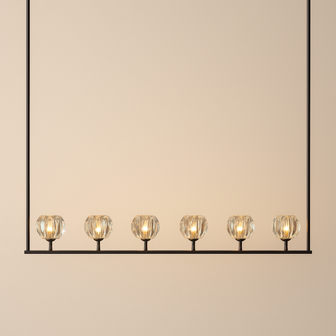 Boule De Cristal Clear Glass Linear Chandelier 60"
