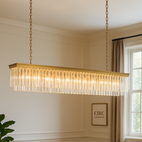 1920S Odeon Rectangular Chandelier 72"