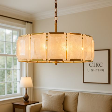 Harlow Calcite Round Chandelier 31"