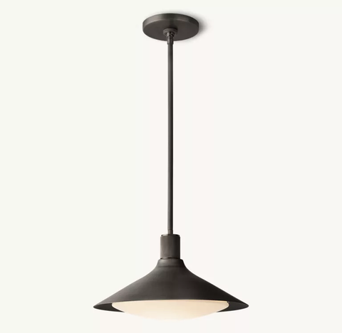 Knurled Hub Pendant – Brass & Milk Glass Lighting