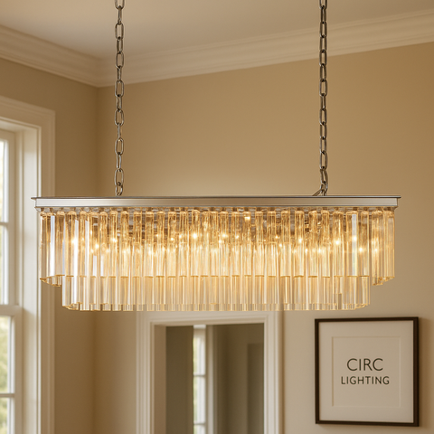 1920S Odeon Rectangular Chandelier 40"