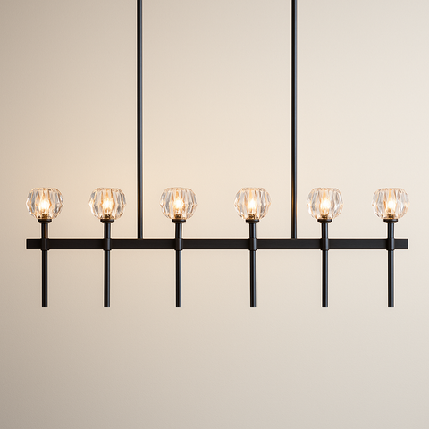 Boule De Cristal Clear Glass Double Linear Chandelier 60"