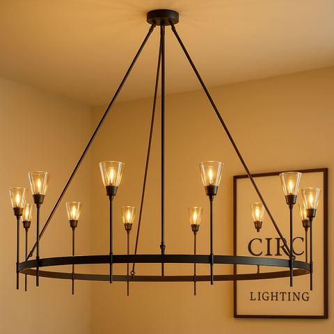 Torche De Verre Round Chandelier 70"