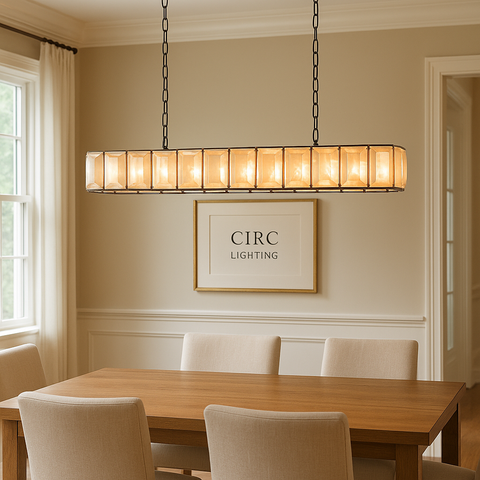 Harlow Calcite Rectangular Chandelier 74"