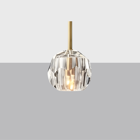 Boule De Cristal Clear Glass Rod Pendant - 20W