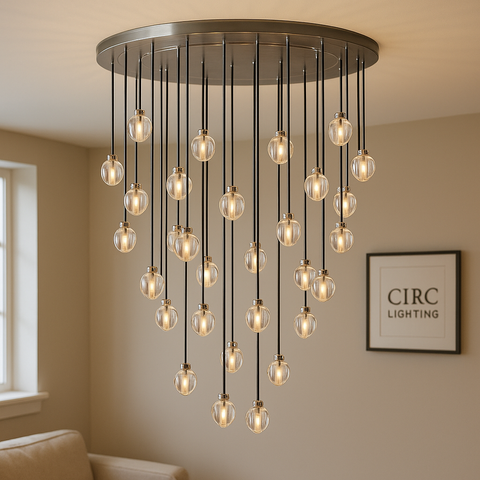 Pearl Round Chandelier 60"
