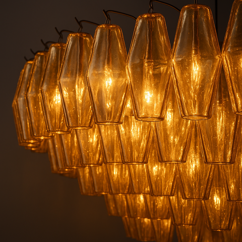 Chiara Smoke Glass Tiered Round Chandelier 62"