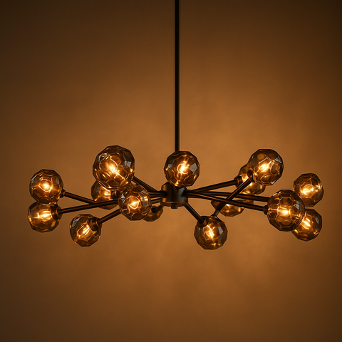 Boule De Cristal Smoke Glass Round Chandelier 48"