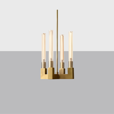 Cannele Pendant – Brass & Ribbed Glass Light