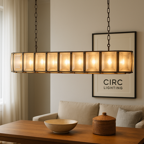 Harlow Calcite Rectangular Chandelier 62"