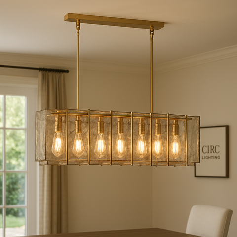 Lattice Smoke Glass Linear Chandelier 49"