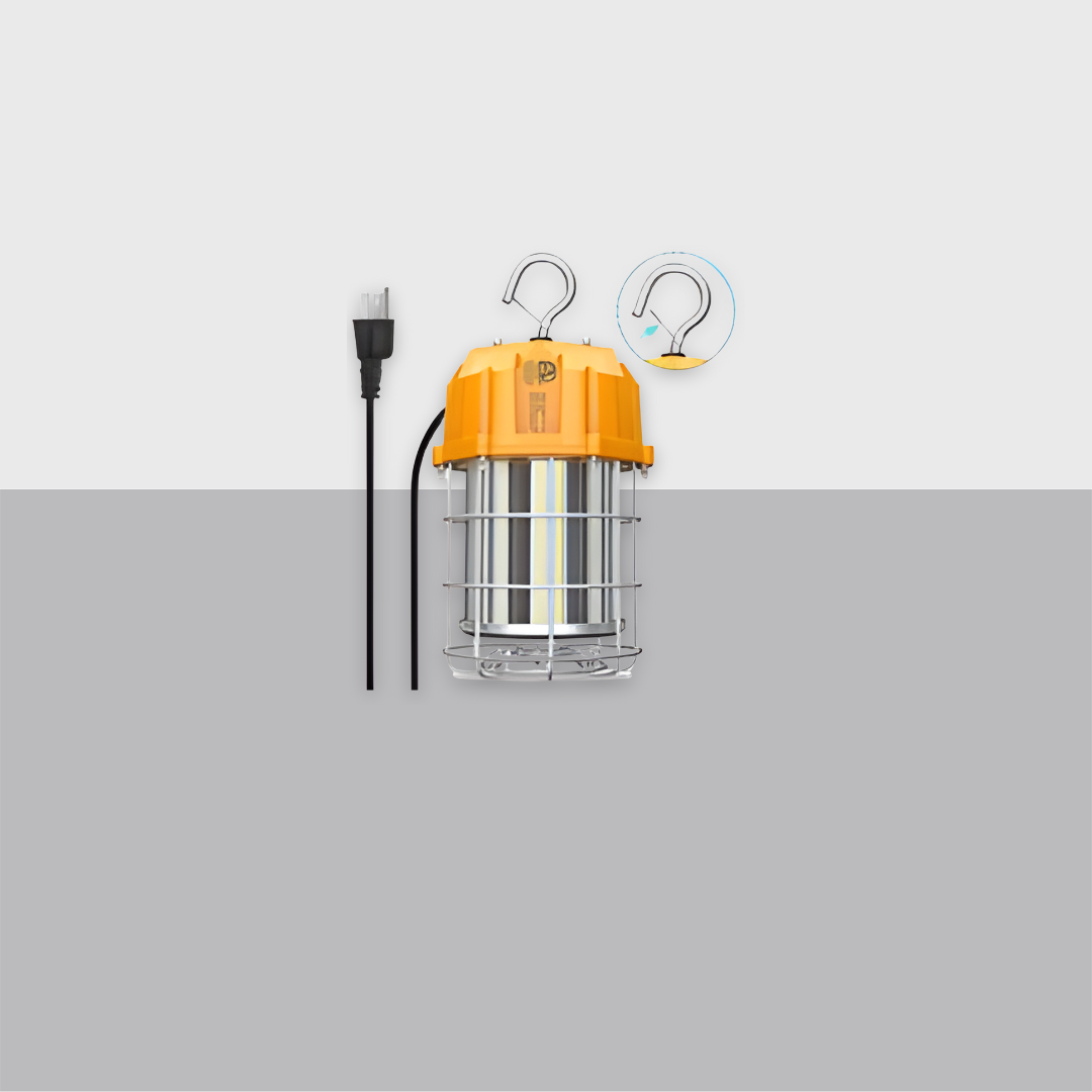 125W LED Round Work Light 5000K 100–277V Orange with US Plug