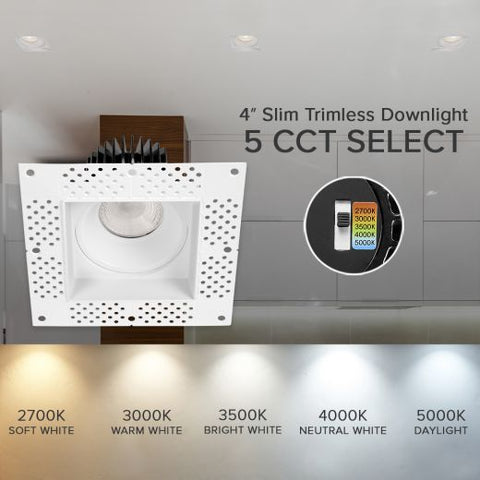 Trimless Slim Recessed Anti-Glare LED Downlights