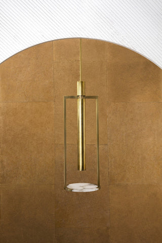 Melange Medium Floating Disc Pendant | Luxury Alabaster LED Light