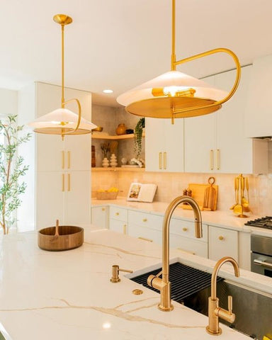 Gesture Wide Pendant Light | Modern Glass Ceiling Fixture