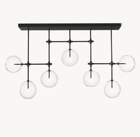 Glass Globe Linear Chandelier 72" | CIRC