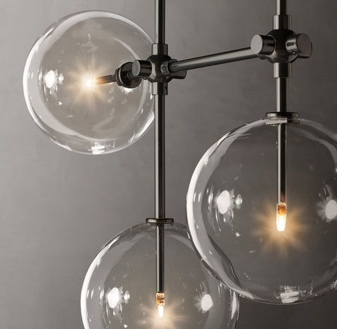 Glass Globe Linear Chandelier 72" | CIRC