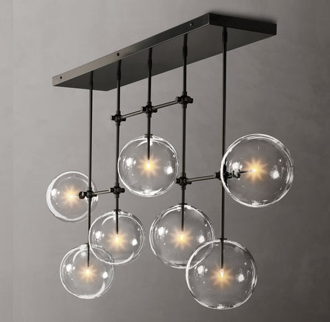 Glass Globe Linear Chandelier 72" | CIRC