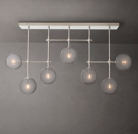 Glass Globe Linear Chandelier 72" | CIRC