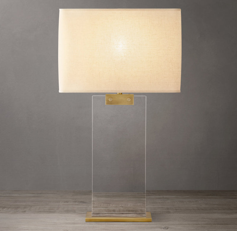 Rectangular Column Crystal Table Lamp