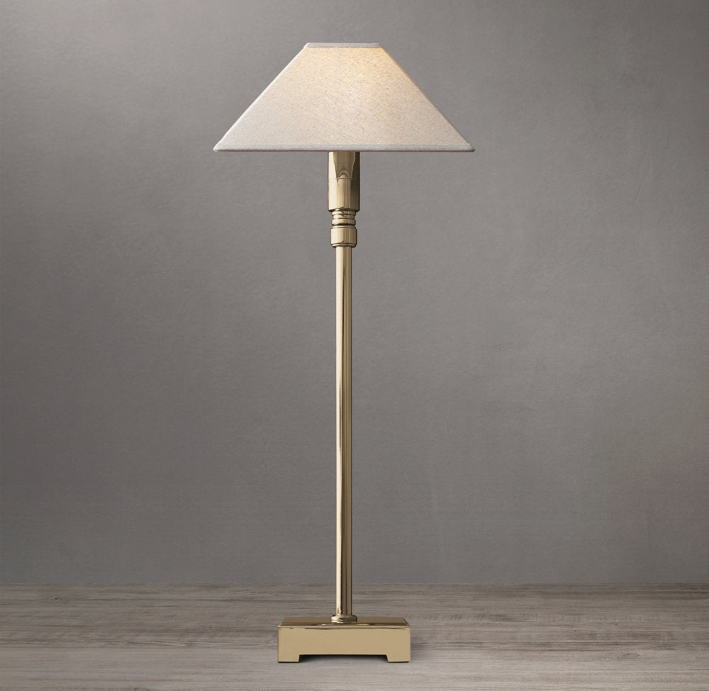 Pyramid Linen Shade Telescoping Table Lamp