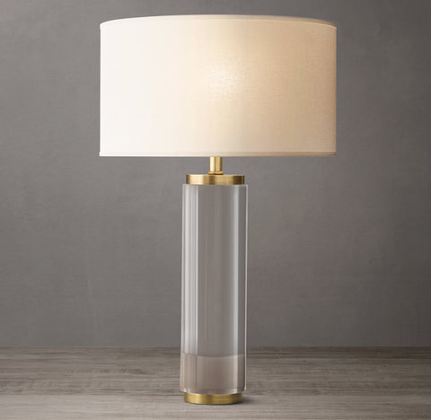 Cylindrical Column Crystal Table Lamp
