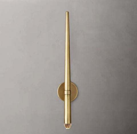 Aquitaine Torch Sconce | LED Brass & Crystal Wall Light