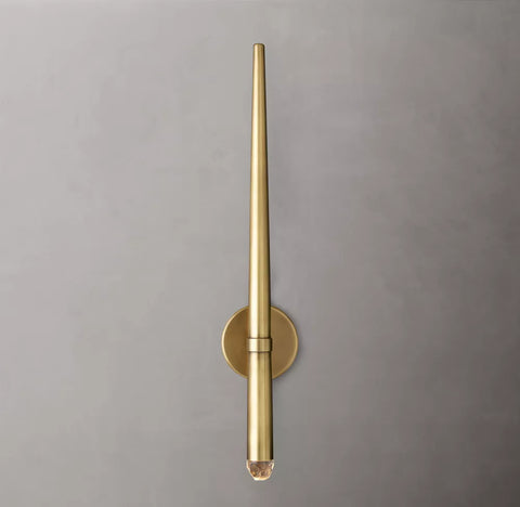 Aquitaine Torch Sconce | LED Brass & Crystal Wall Light